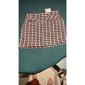 BAUM UND PFERDGARTEN SHANNA SKIRT RED CHECK TWEED SZ 8 NEW